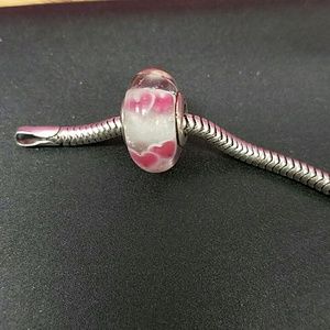 Pandora glass heart charm