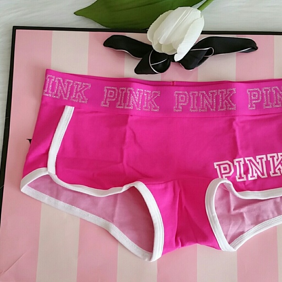 Nwt Pink Vs logo boyshort size S - Picture 2 of 4