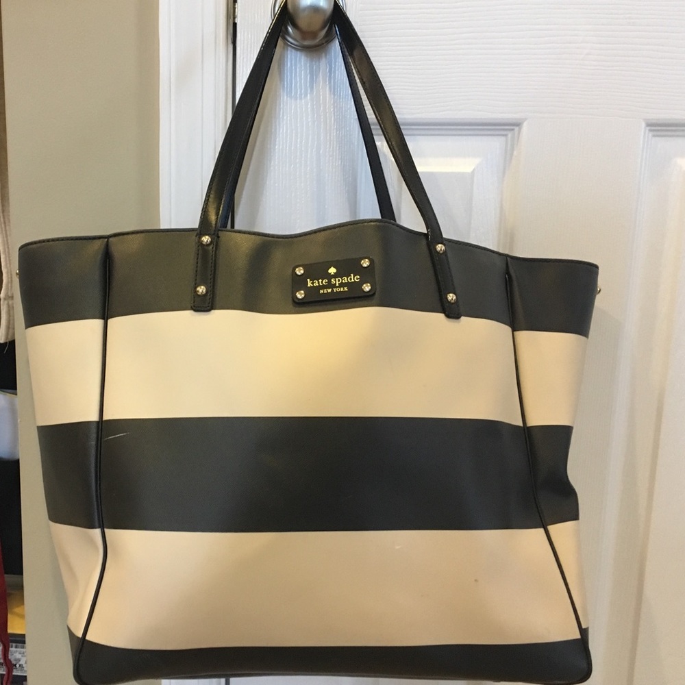 Kate spade Black and Tan striped bag