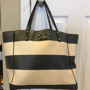 Kate spade Black and Tan striped bag