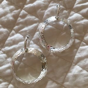 Hammered silver Chico's hoop earrings
