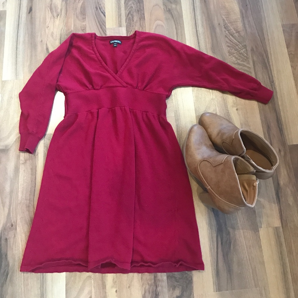 Deep red Express dress