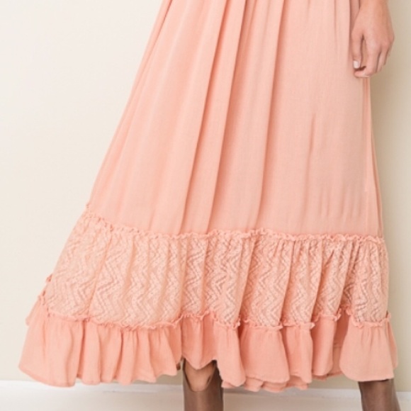 Adaline Smocked Backless Maxi Dress in Peach - Picture 5 of 7