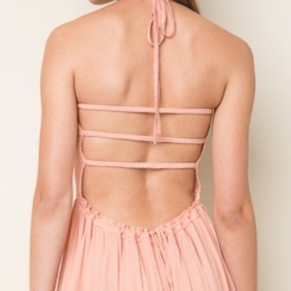 Adaline Smocked Backless Maxi Dress in Peach - Picture 6 of 7