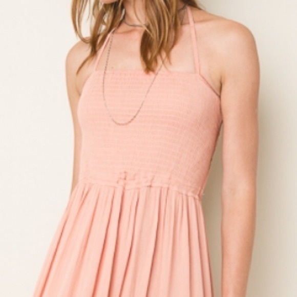 Adaline Smocked Backless Maxi Dress in Peach - Picture 7 of 7