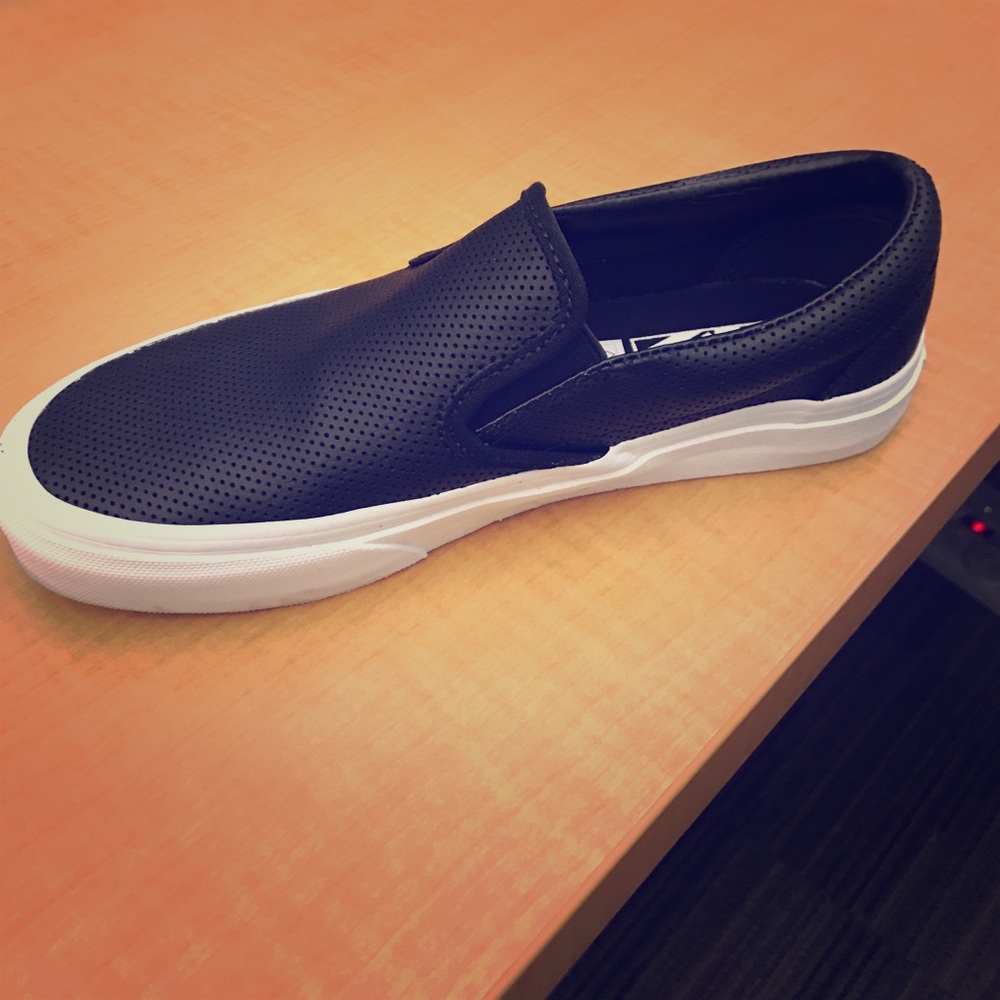 Leather Vans slip on shoes