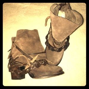 Freebird leather heeled booties sz8