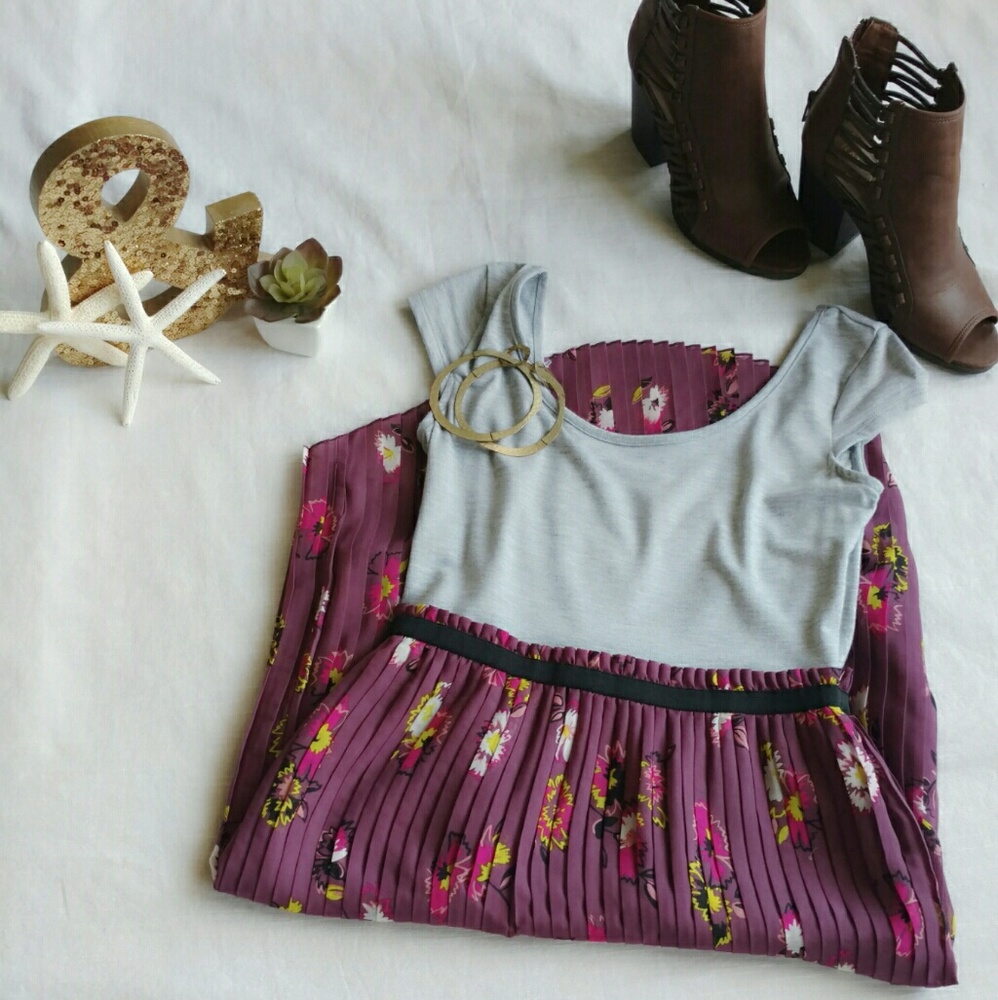 Spring Dress with Pleated Skirt