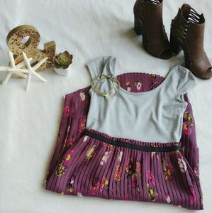 Spring Dress with Pleated Skirt