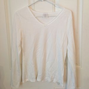 long sleeve sleepwear top medium M white