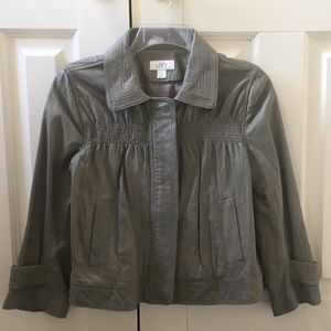Loft Grey Leather Jacket size 2