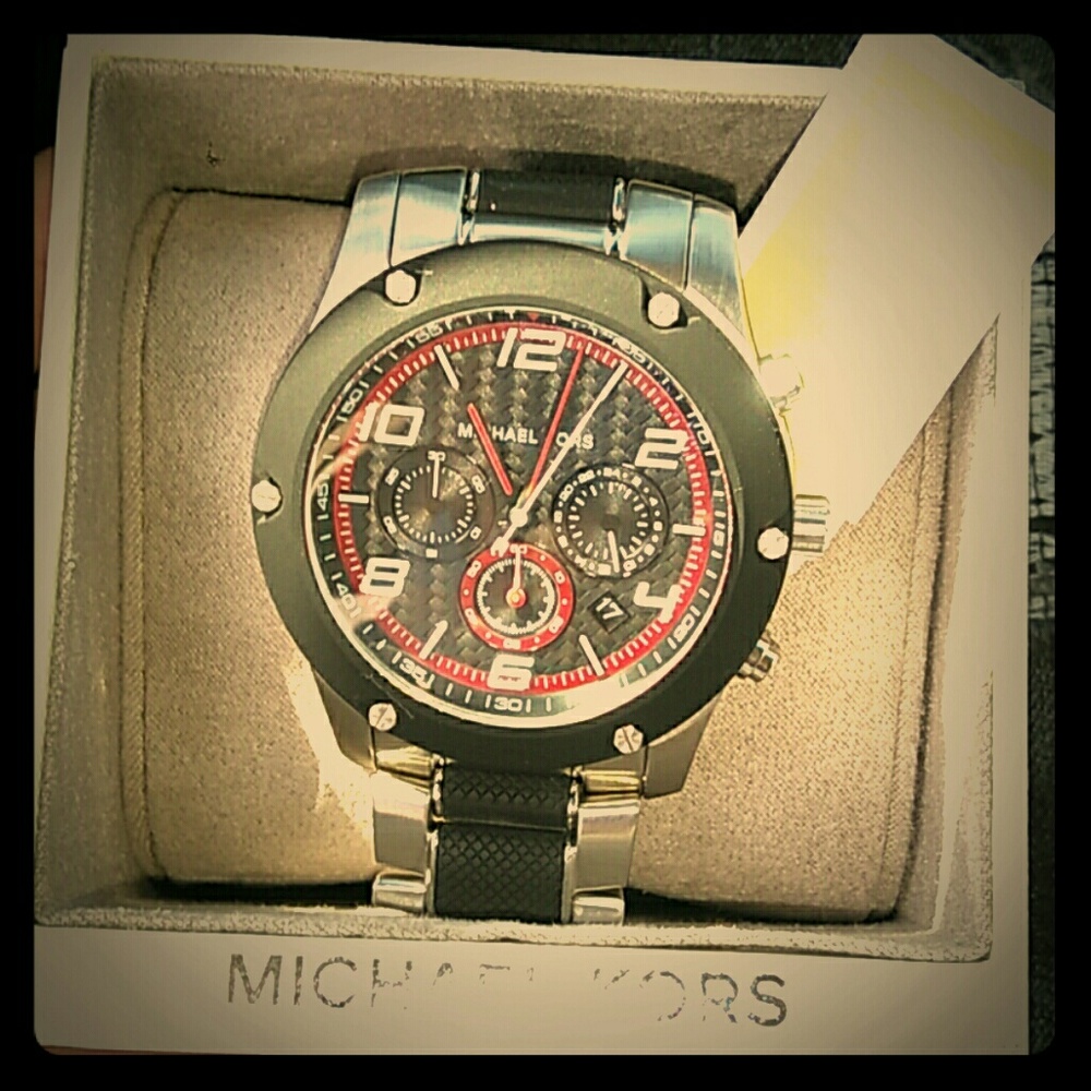 Michael kors black and silver watch NWT