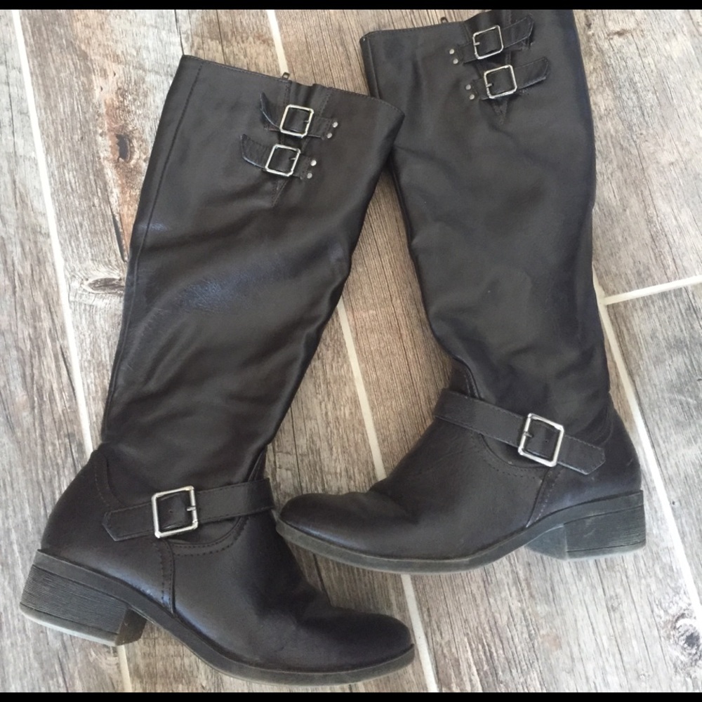Women's brown knee high boots