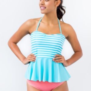 Peplum swimsuit top tankini