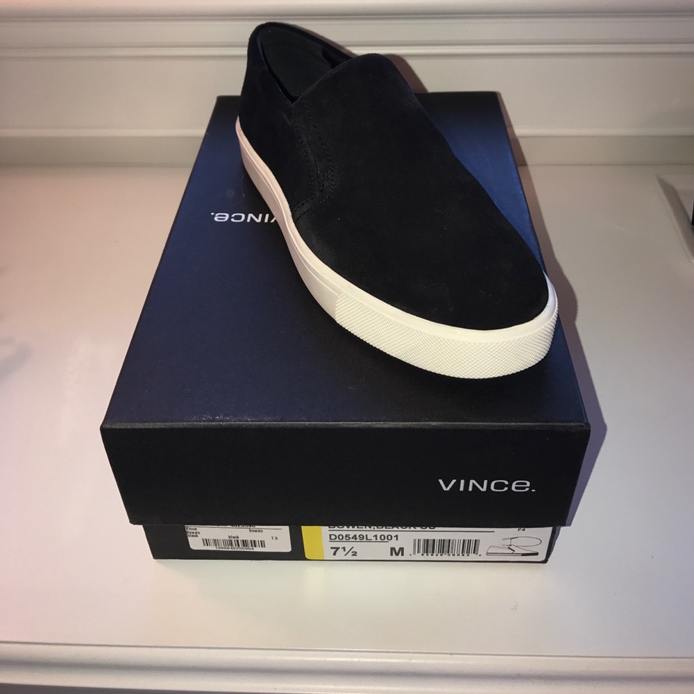 Never worn - black suede Vince sneaker