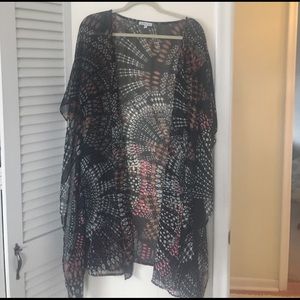 Sheer, open front kimono