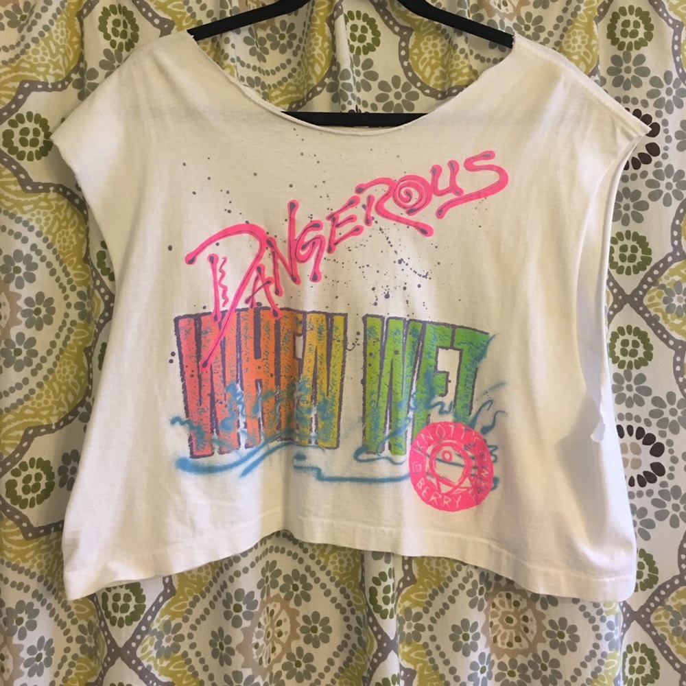 Vintage crop top Dangerous When Wet