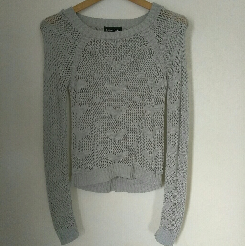 High Low Scoop Neck Heart Sweater