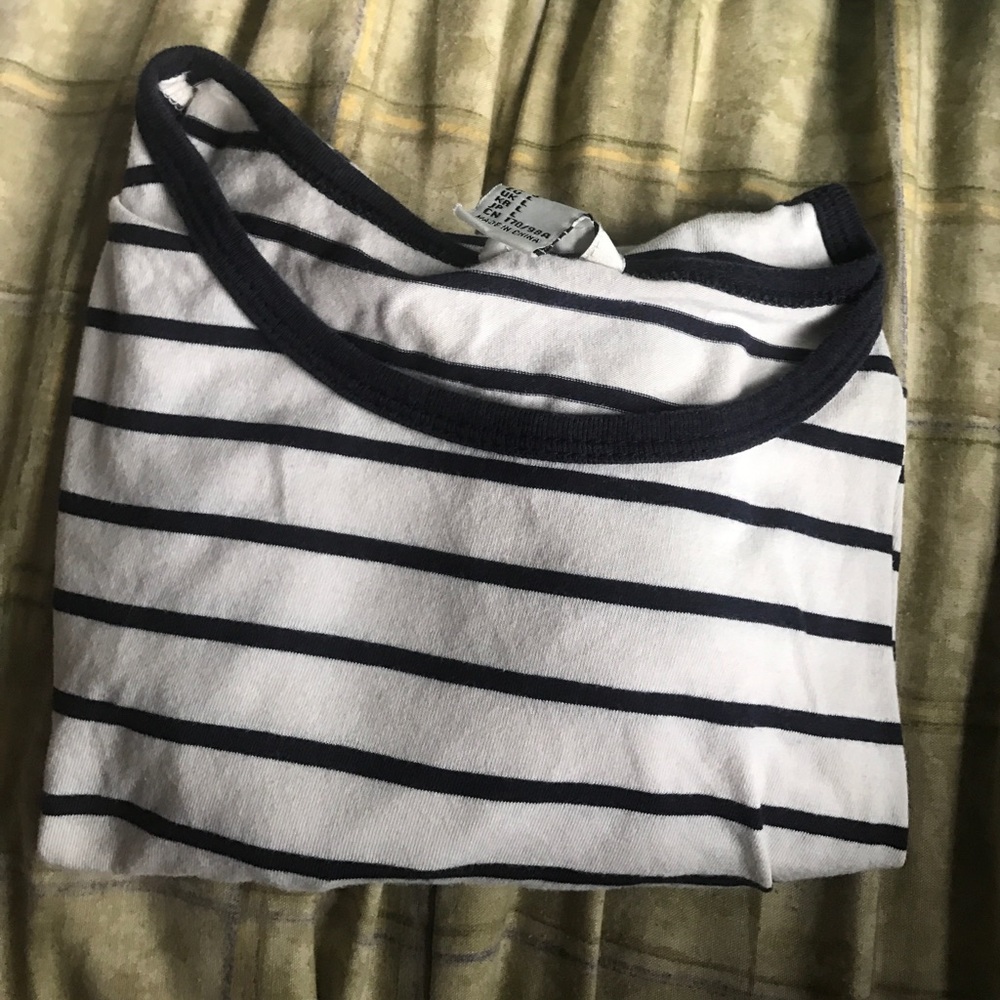 Dark blue striped shirt