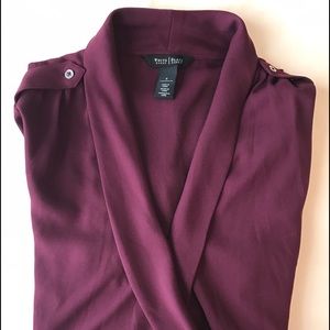 White House Black Market burgundy blouse
