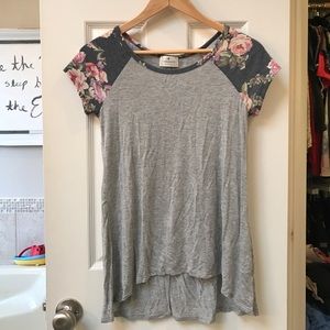 Cute floral baseball tee