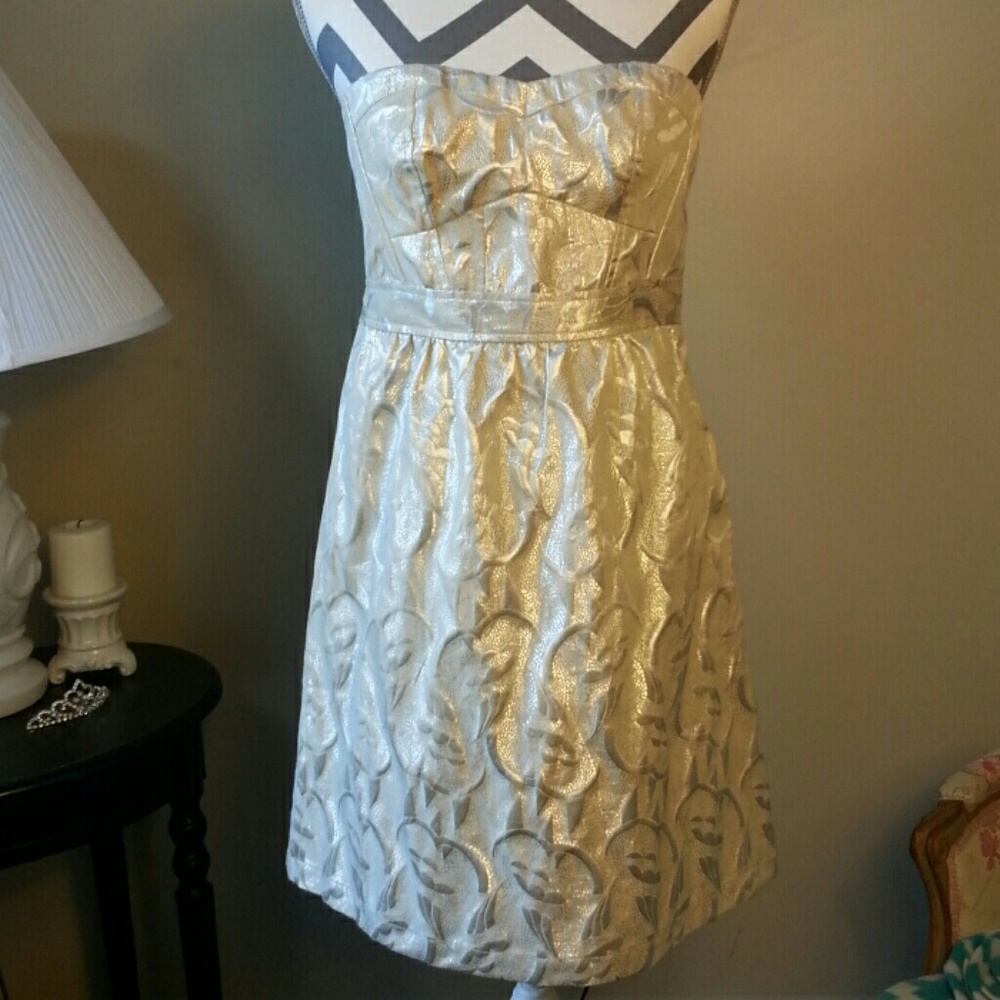 American Eagle Outfitters Gold Metallic Dress