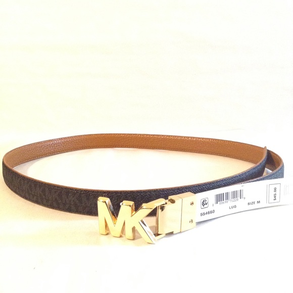 Michael Kors Twist Reversible Leather Logo Belt - Picture 4 of 8