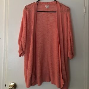 Coral - Open Knit Sweater/Cardigan