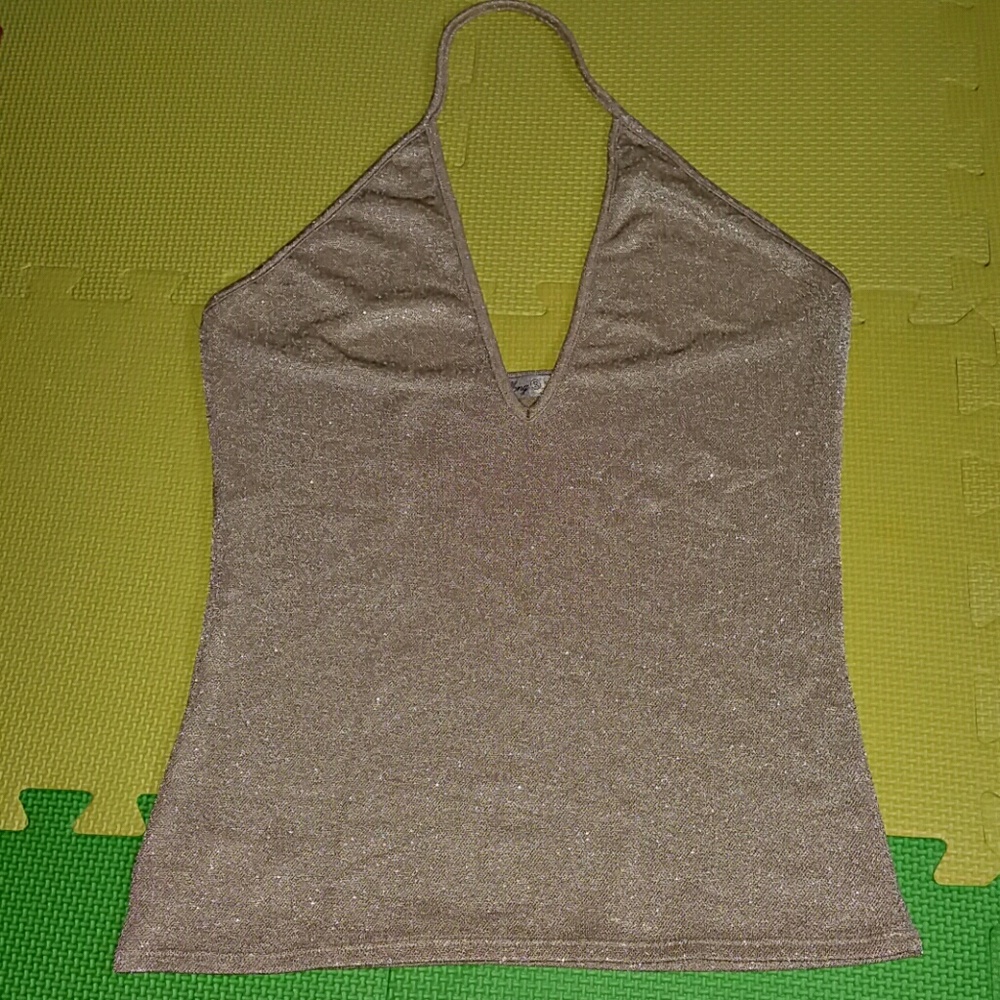 New Gold/Metallic Sparkly Halter Top, Size M