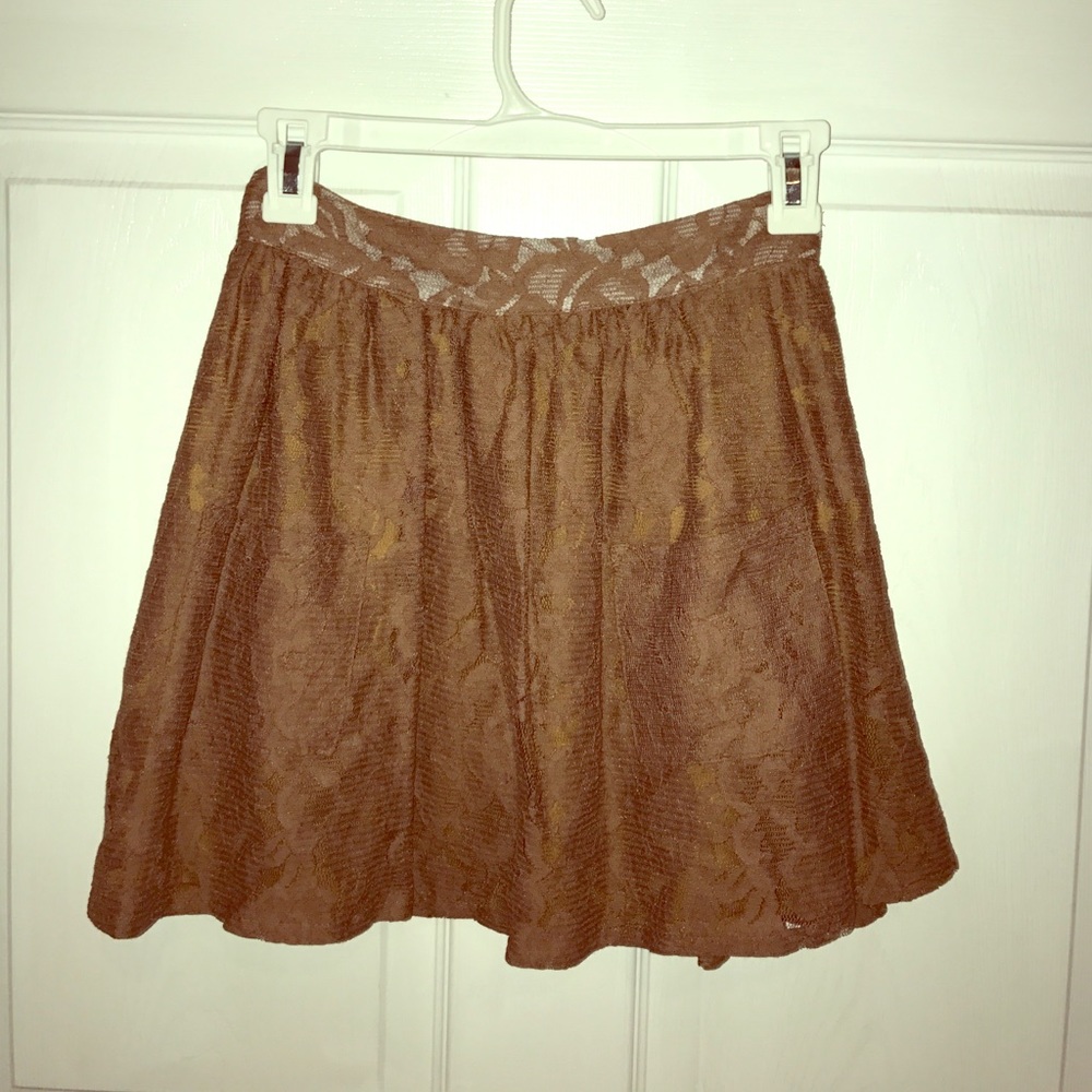 Tan lace skirt