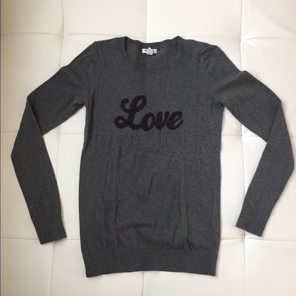 Old Navy Gray "Love" Sweater