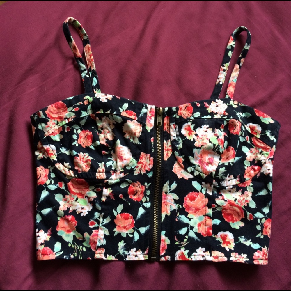 Floral Zip-Up Corset