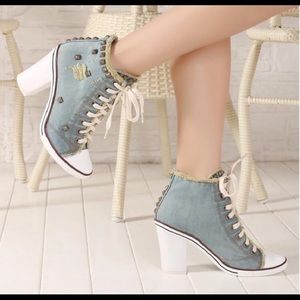 Converse style sneaker with heels