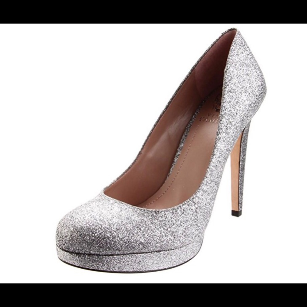 Vince Camuto Silver Eclipse Platform Pumps