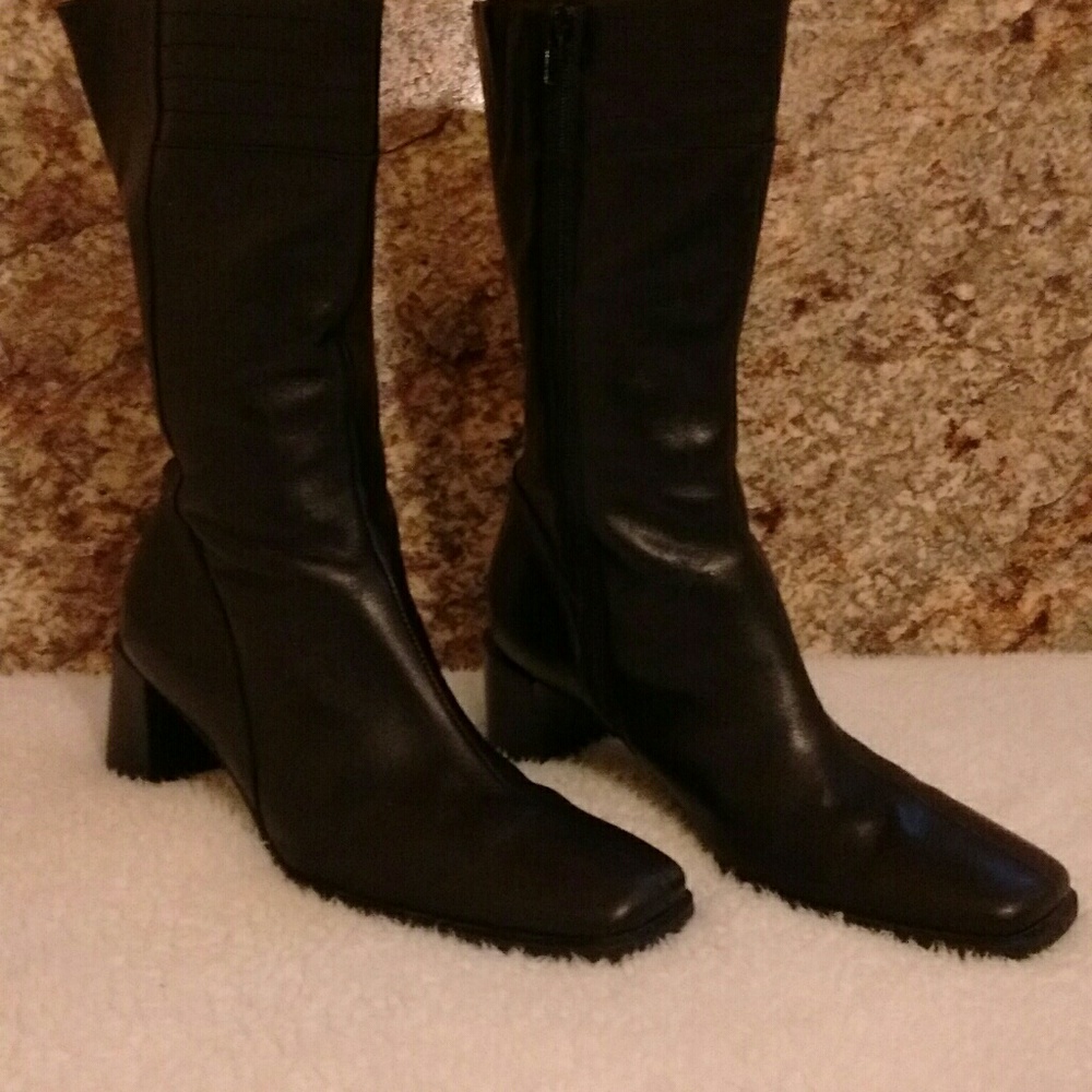 Ecco Italian Black Leather Boots