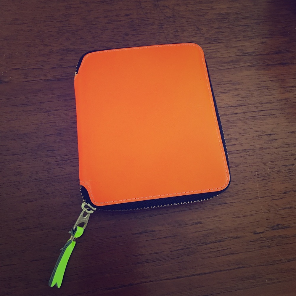 Comme de Garçon neon wallet.