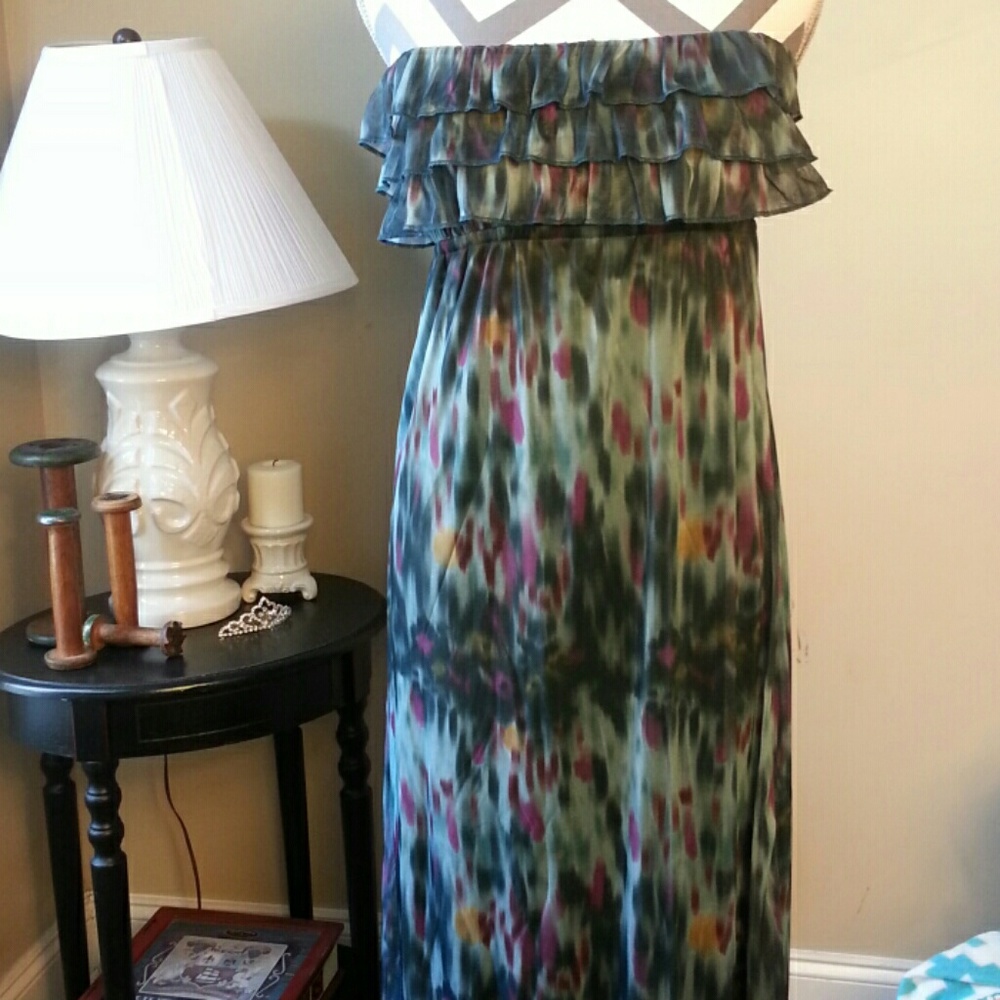 Eyelash Couture Strapless maxi dress