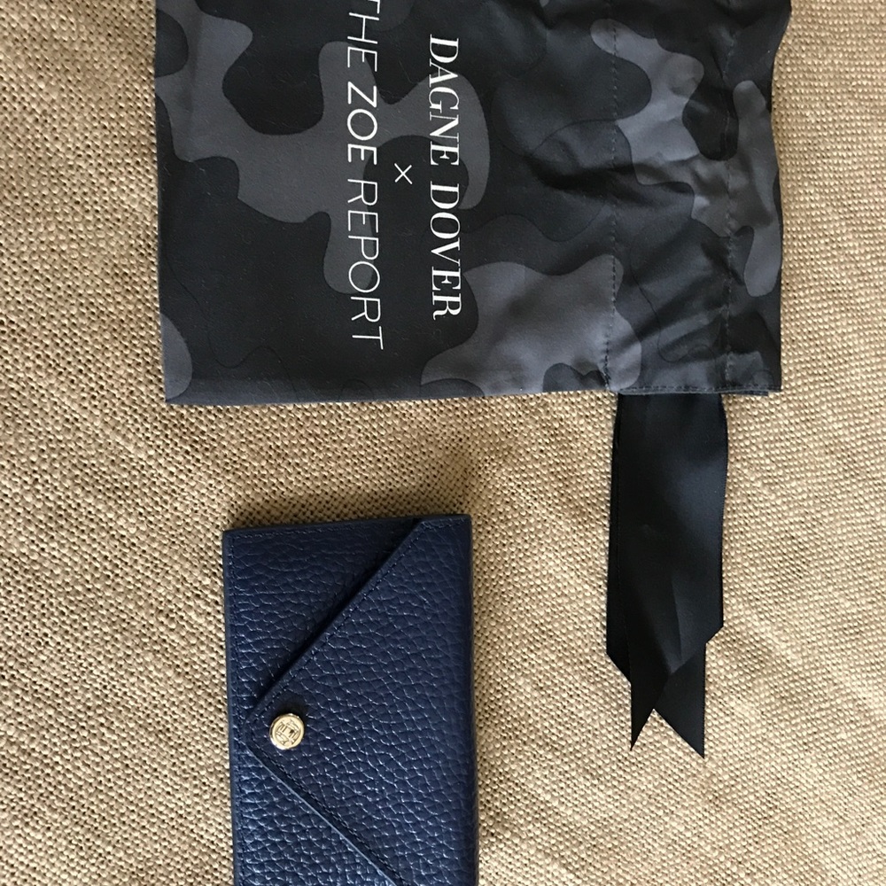 Dagne and Dover Navy leather credit card wallet