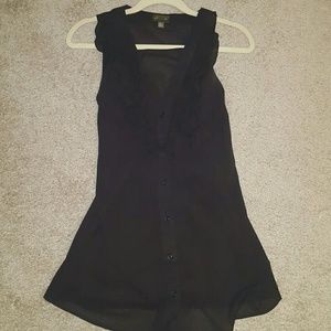 Sheer black ruffled top