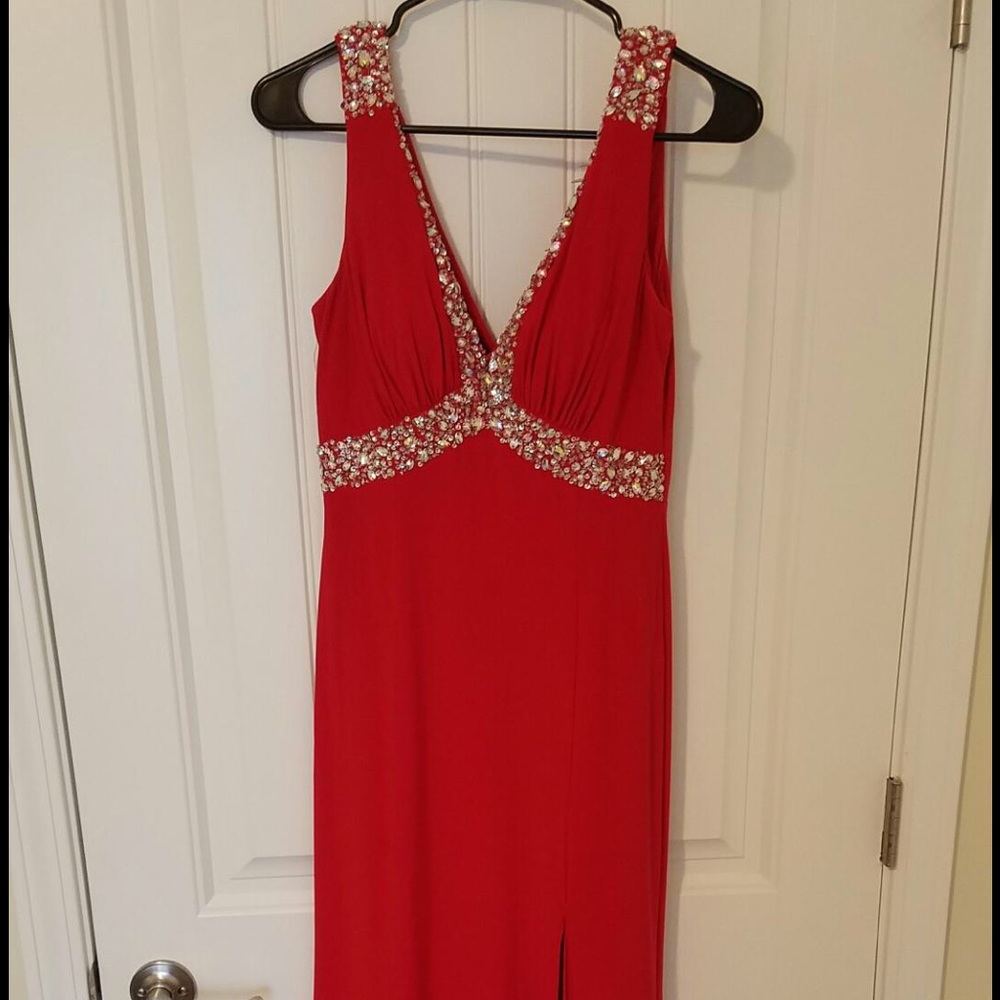Red formal gown