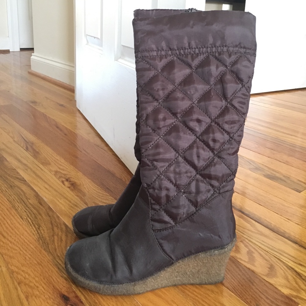 Brown Steve Madden wedge boots
