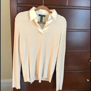 Lauren Ralph Lauren Silk & Cashmere Cable Sweater