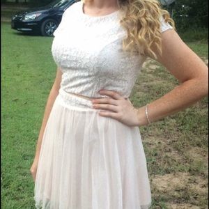 light pink/ sparkly homecoming / prom dress