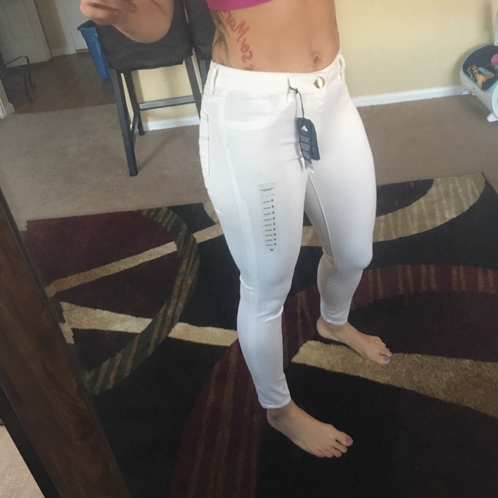 Tight white jeans!