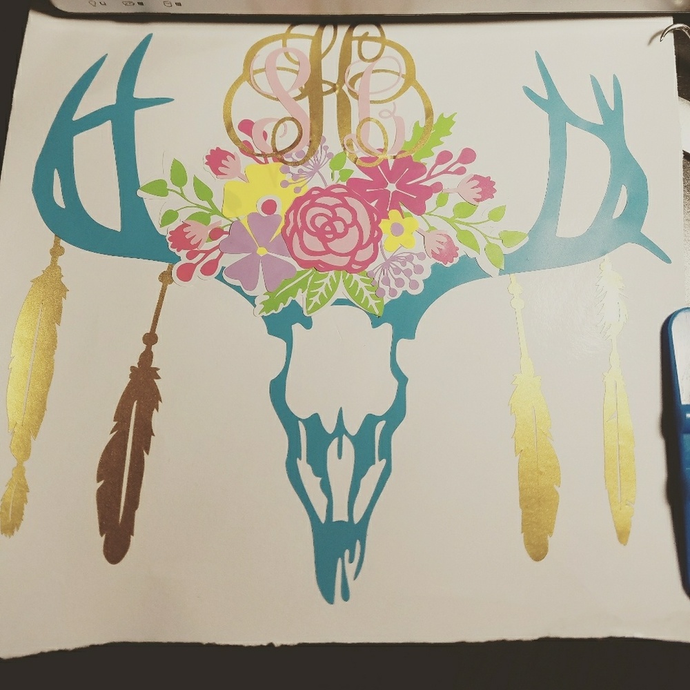 Personalized decal boho deer
