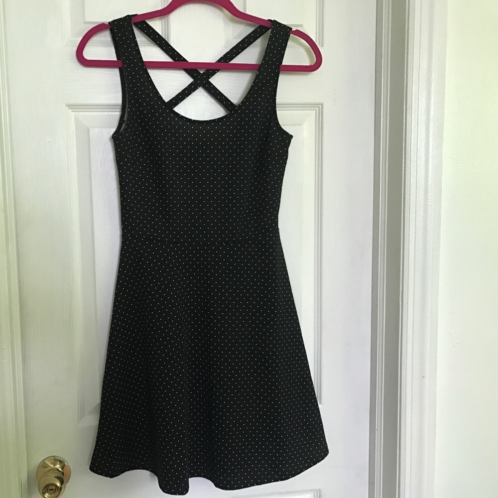 H&M beautiful black with white polks dress