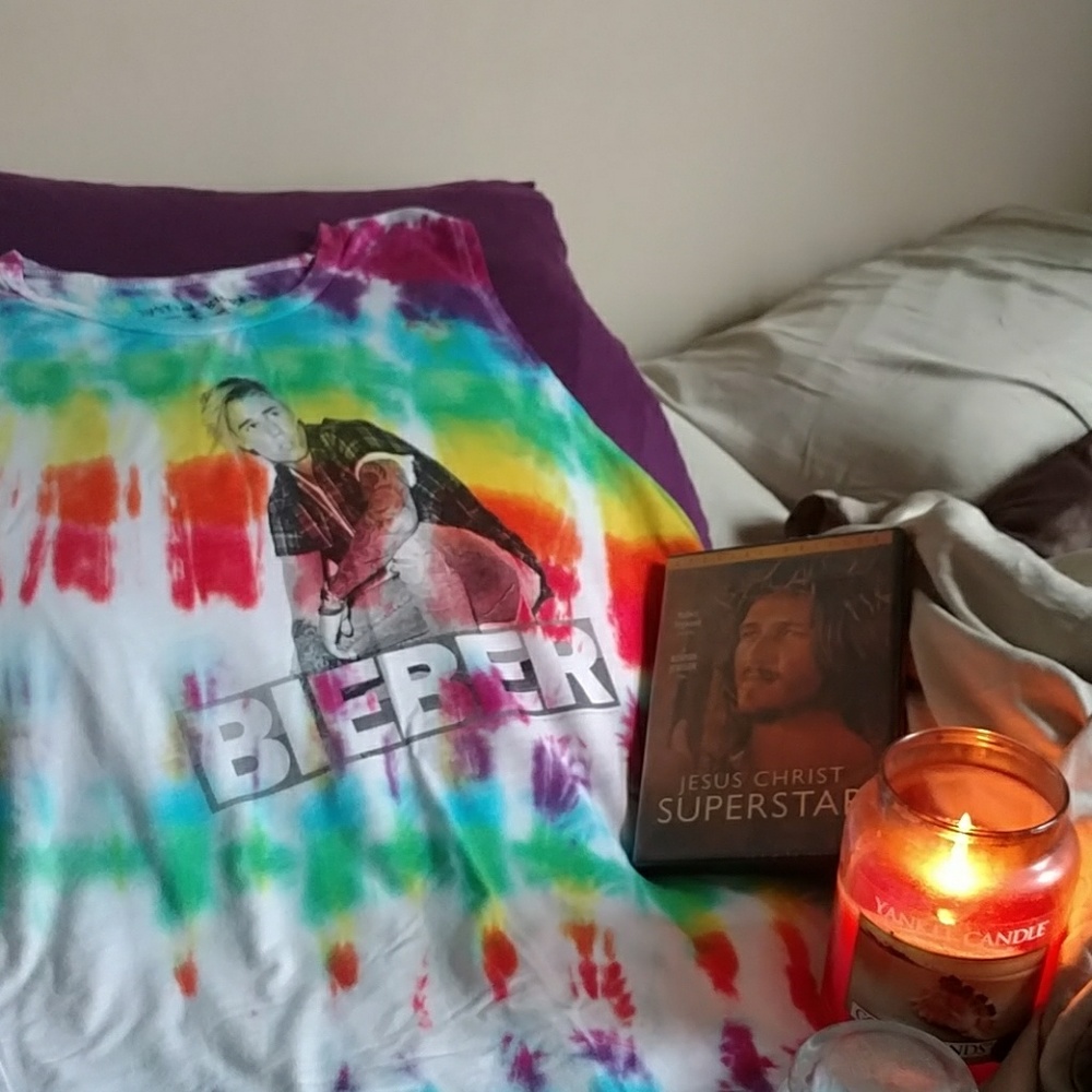 Justin Bieber home made tie-dye tank