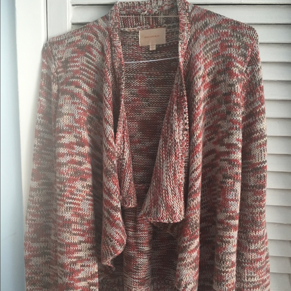 Coral and grey cardigan REDUCED
