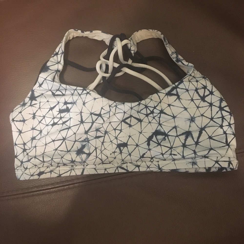 Lululemon blue patterned Free to Be Bra
