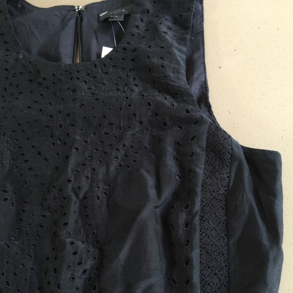 πHPπ J Crew Black Eyelet Ruffle Hem Top - Picture 4 of 6